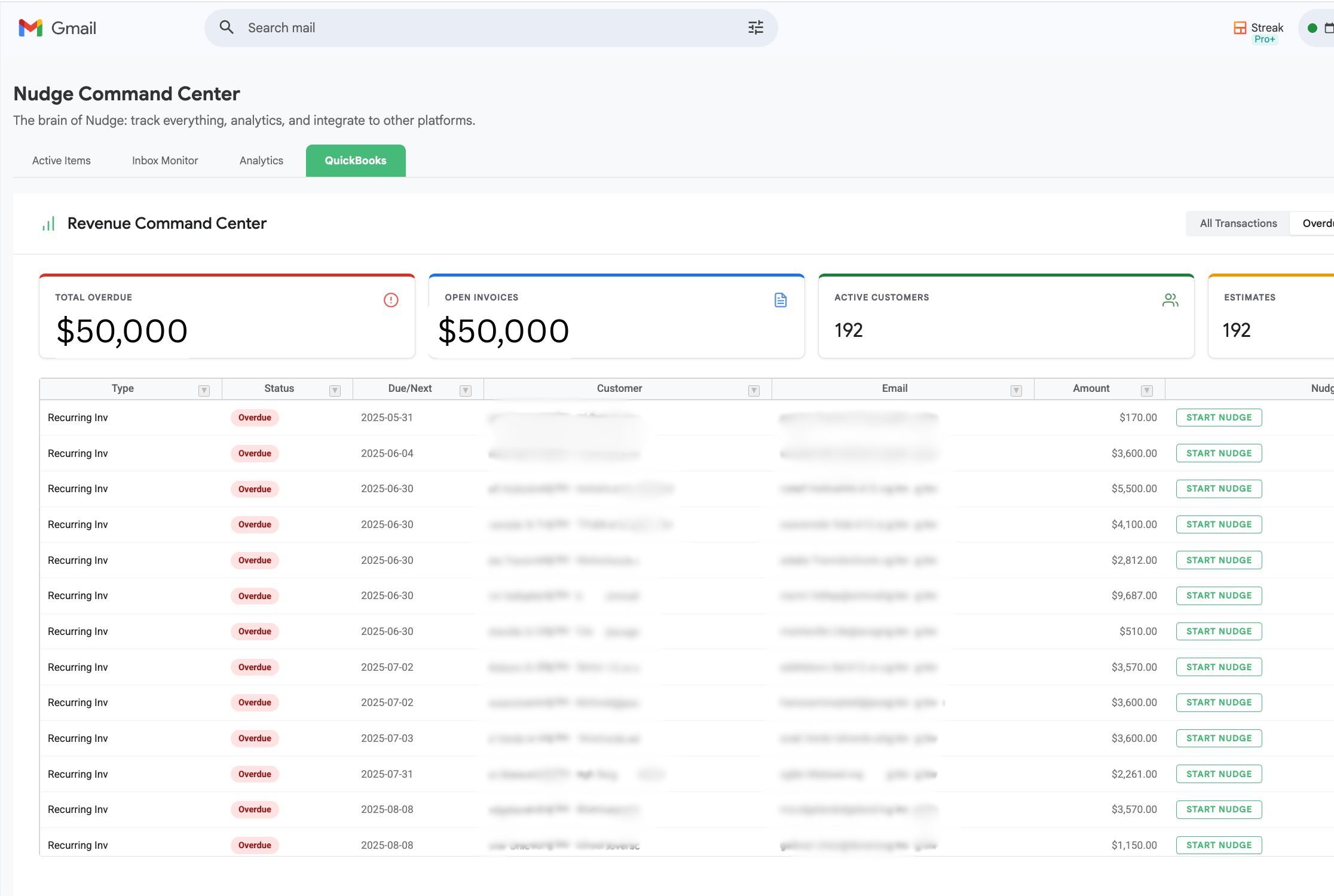 QuickBooks Integration in Gmail
